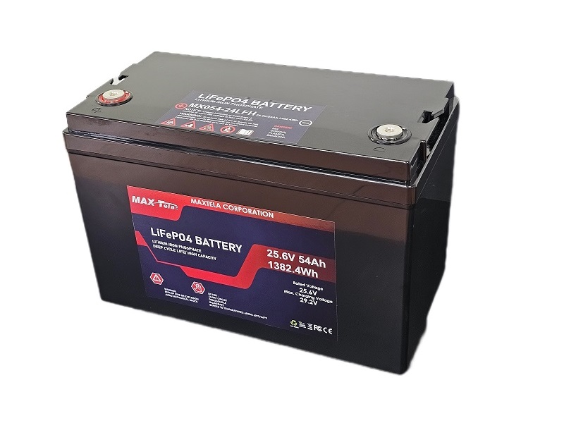 Maxtela 24V54AhLithium LiFePO4 motive Battery, LFP battery pack, MX054-24LFH